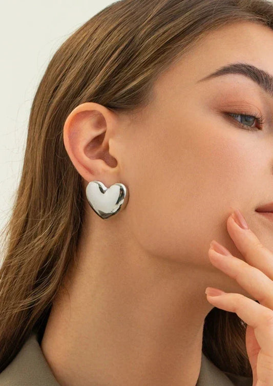 Elena™️ | Pendientes de Corazón Chapados en Oro y Plata