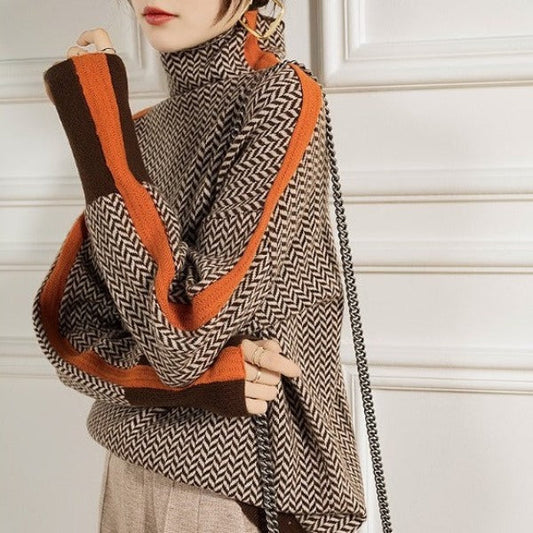 ELINA | JERSEY DE DISEÑO CON CUELLO ALTO