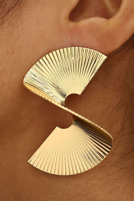 Maelina™︱Pendientes de diseño en metal plisado