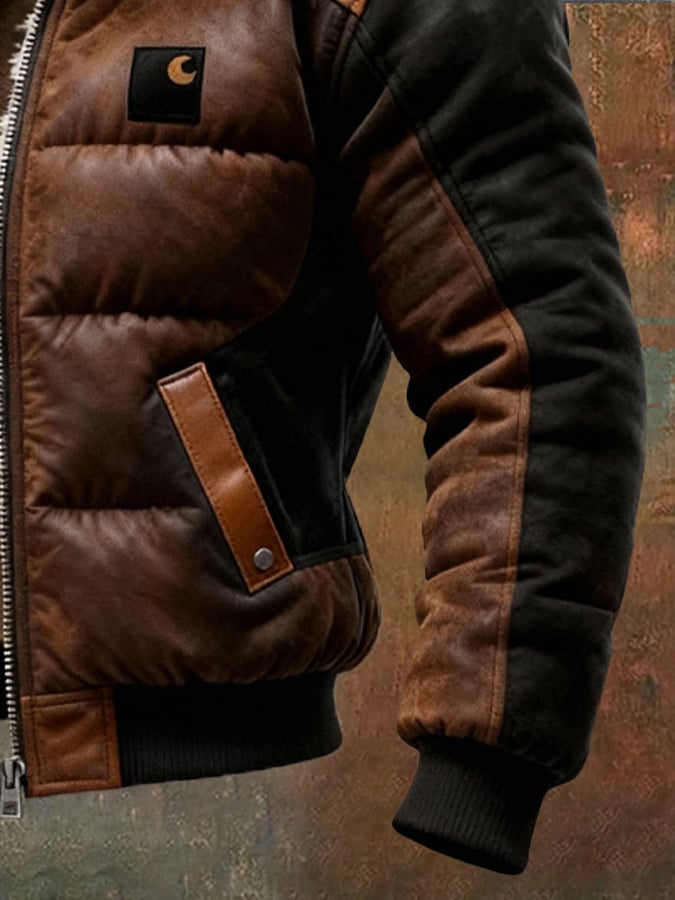 CHAQUETA ARTESANAL DE CUERO CON FORRO DE LANA