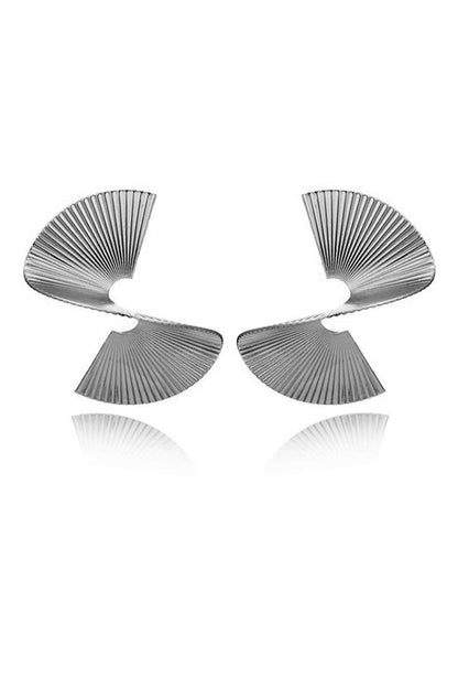 Maelina™︱Pendientes de diseño en metal plisado