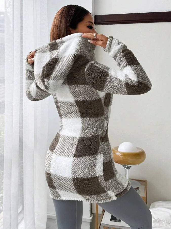 ELIA - CHAQUETA CÁLIDA Y ELEGANTE CON ESTAMPADO DE CUADROS