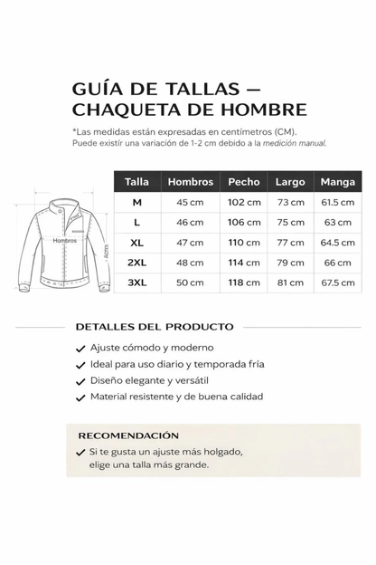 CHAQUETA DE CUERO CON FORRO DE LANA EXTRASUAVE
