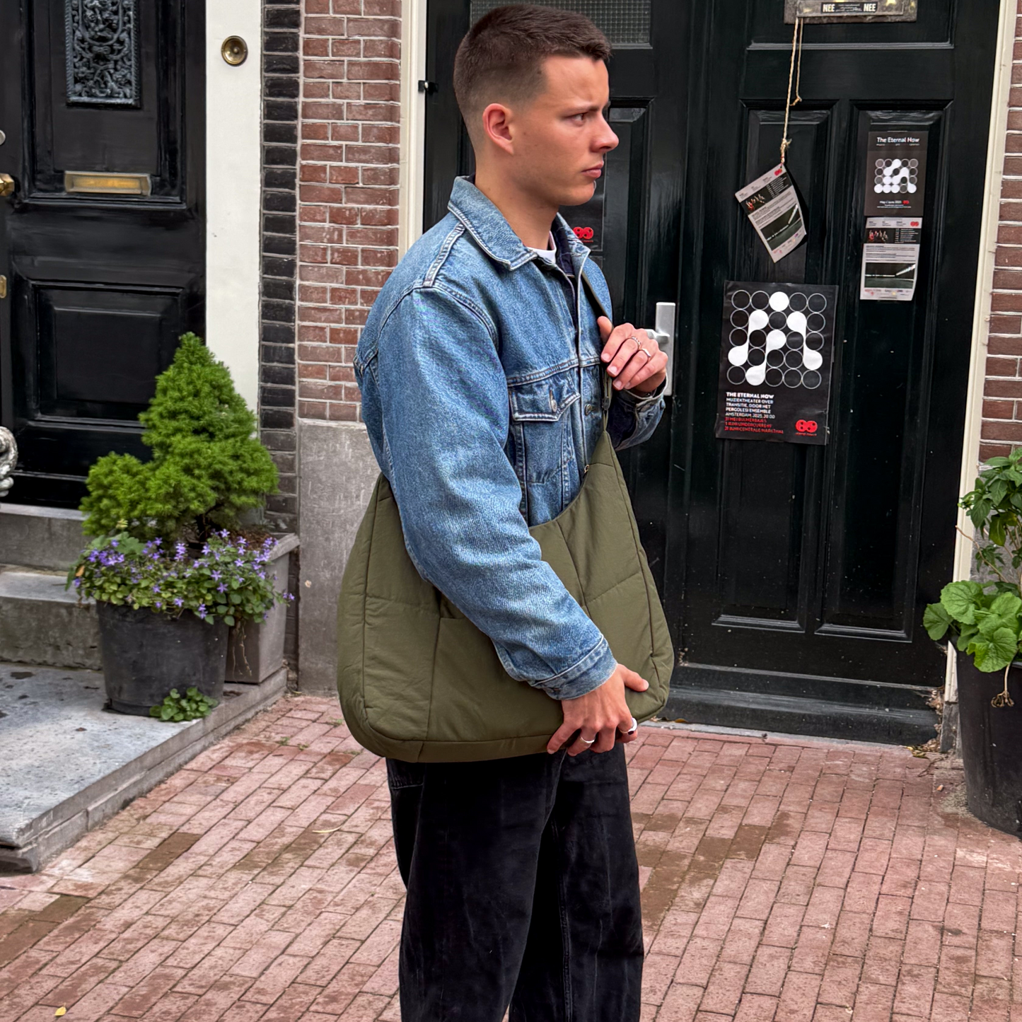 SELVA VERDE | BANDOLERA DE NYLON IMPERMEABLE