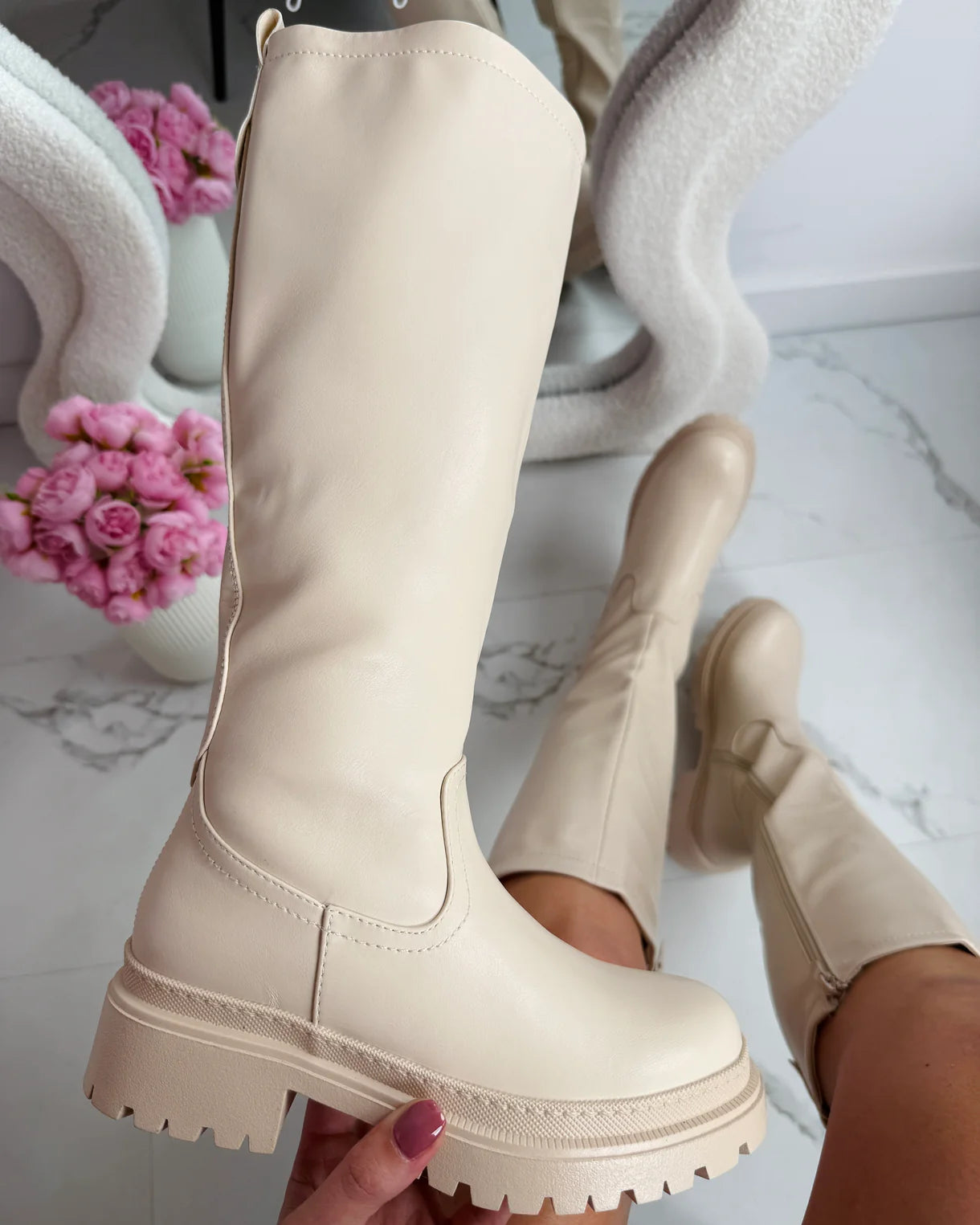 ANETTA | BOTAS ALTAS EFECTO PIEL CON PLATAFORMA