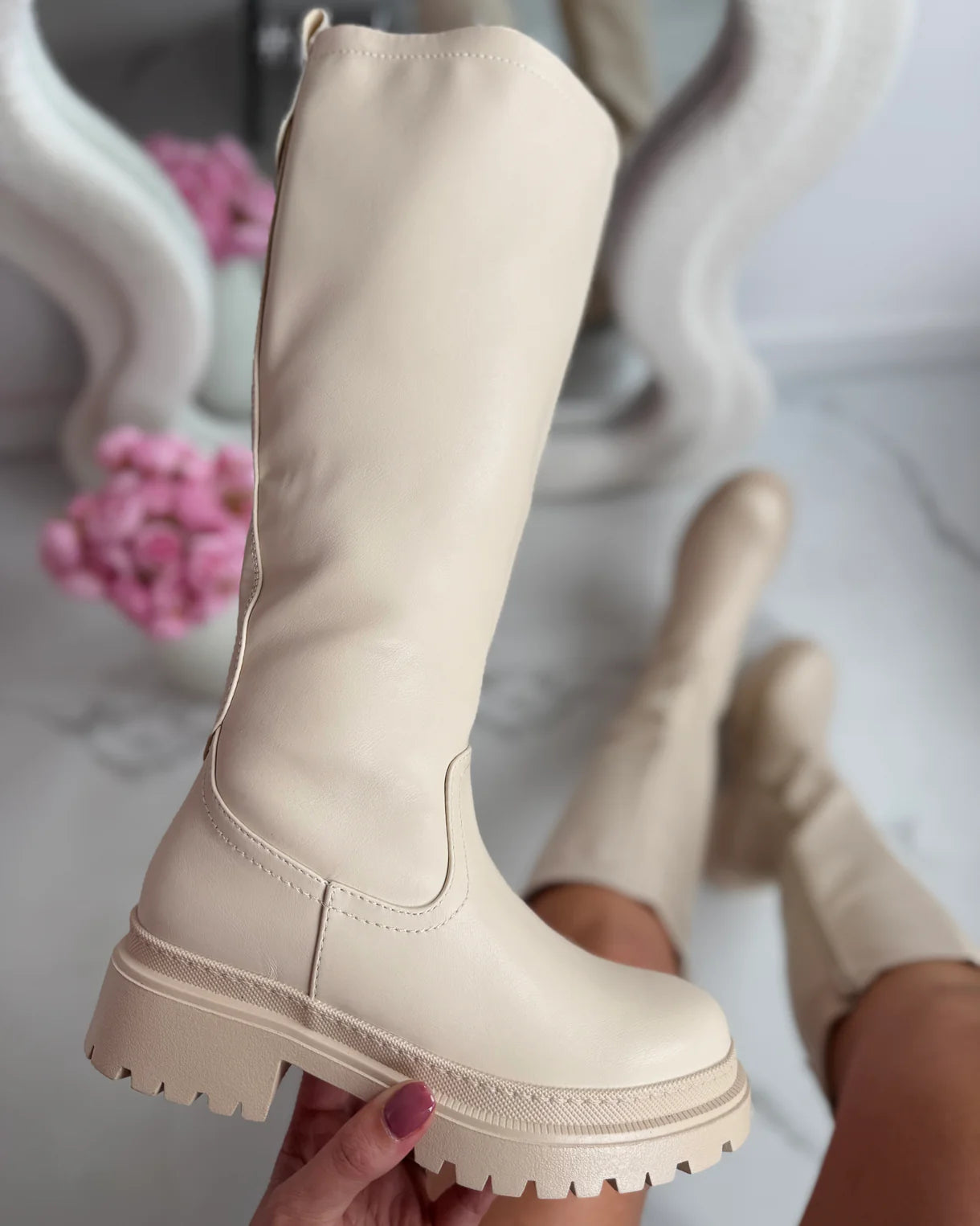 ANETTA | BOTAS ALTAS EFECTO PIEL CON PLATAFORMA