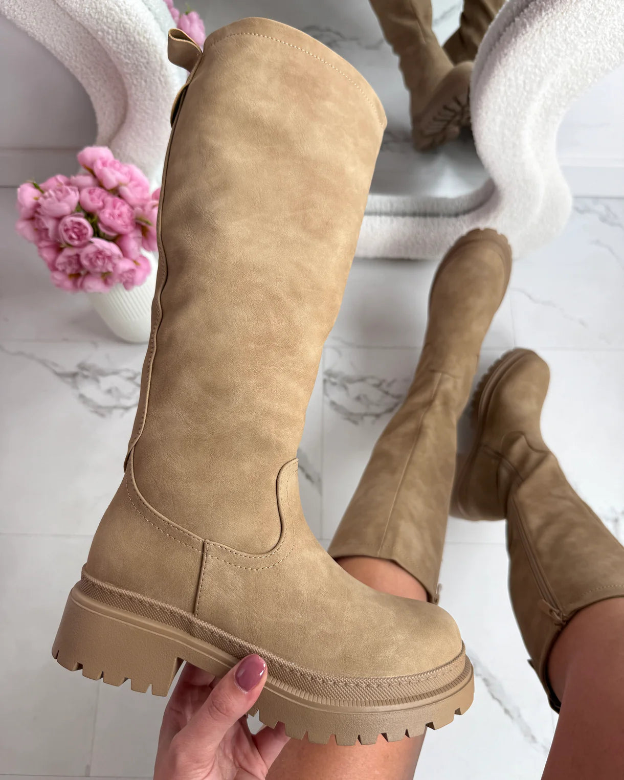ANETTA | BOTAS ALTAS EFECTO PIEL CON PLATAFORMA