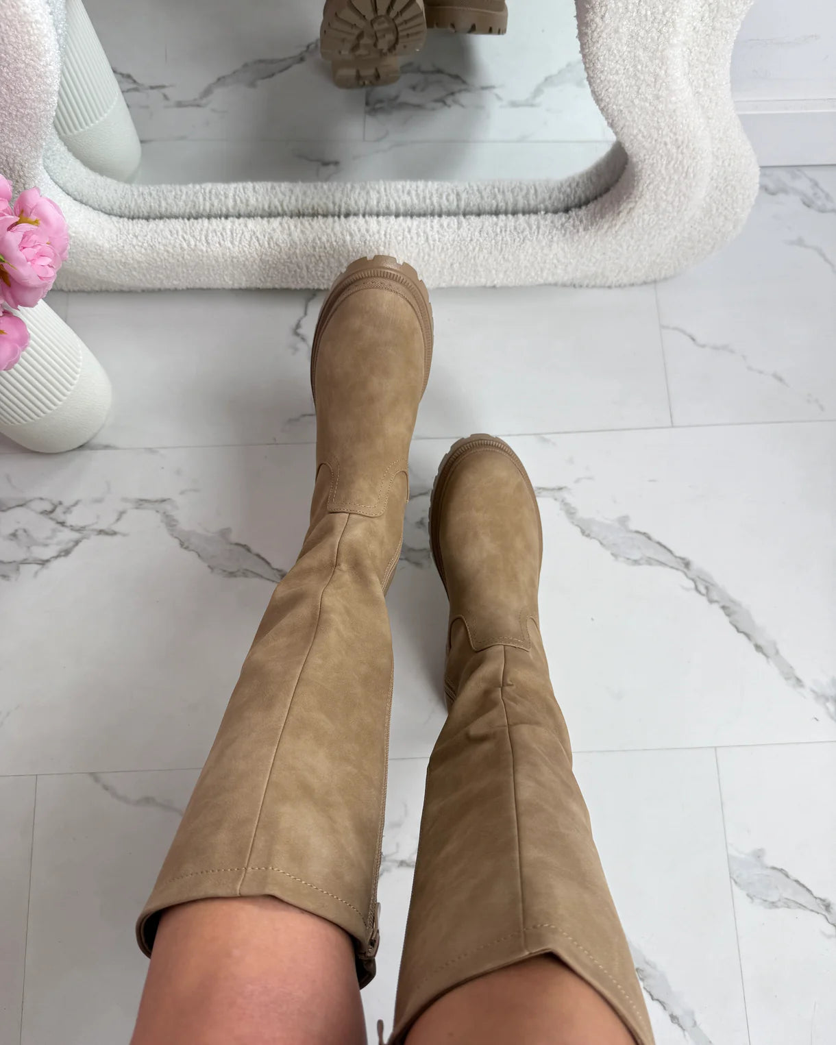 ANETTA | BOTAS ALTAS EFECTO PIEL CON PLATAFORMA