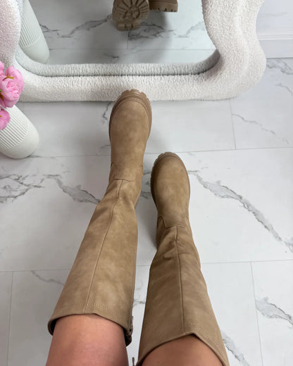 ANETTA | BOTAS ALTAS EFECTO PIEL CON PLATAFORMA