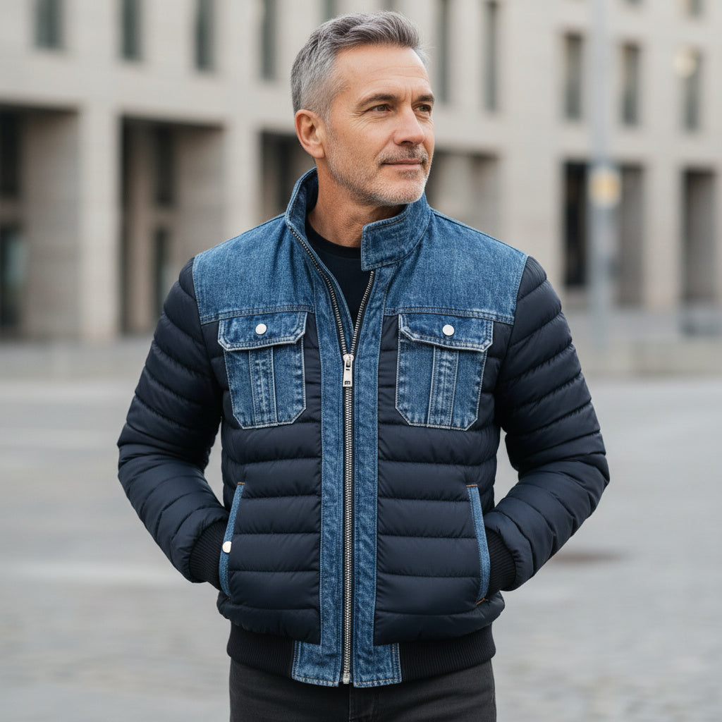 MAISON | CHAQUETA ACOLCHADA HÍBRIDA DE DENIM
