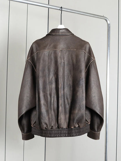 Women's Retro Oversized Distressed Jacket