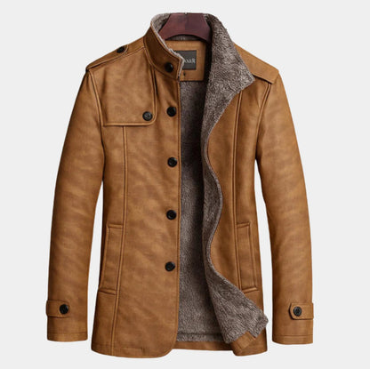 CHAQUETA DE CUERO CON FORRO DE LANA EXTRASUAVE